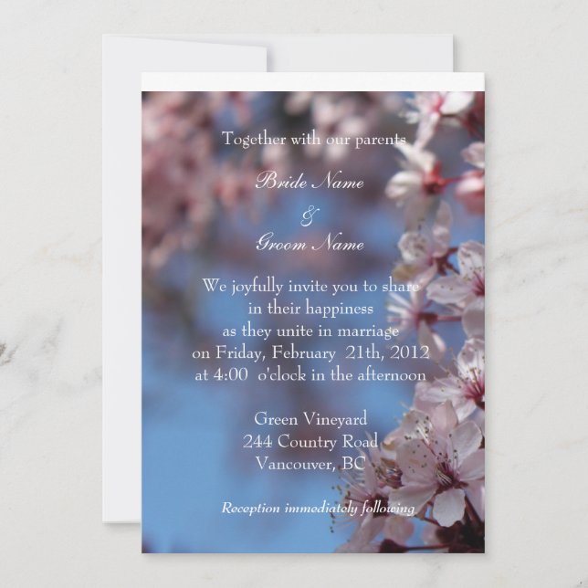 invitation from bride and groom (Front)