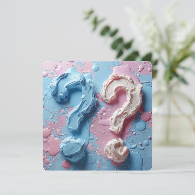 Invitation Gender Reveal Party Simple Custom Text (Standing Front)