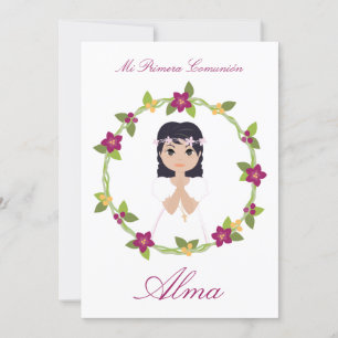 Invitation Girl First Communion with Orla Floral