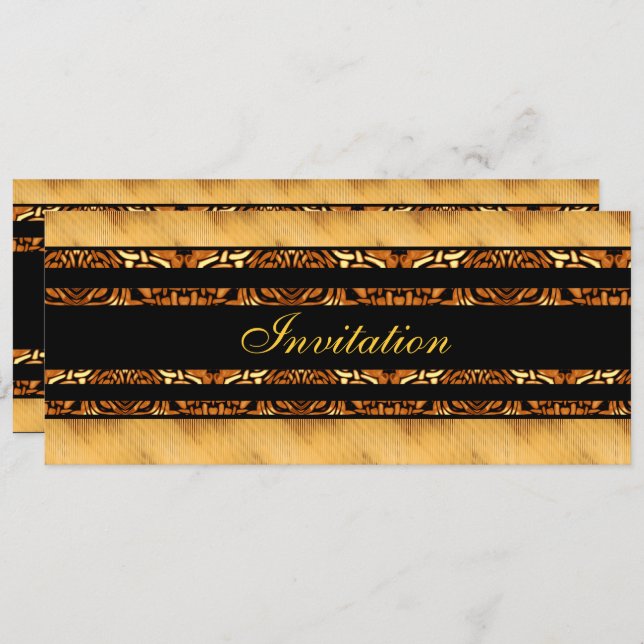 Invitation Gold Africa On Black (Front/Back)