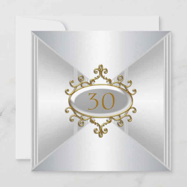 Invitation Gold Silver Birthday Anniversary (Front)