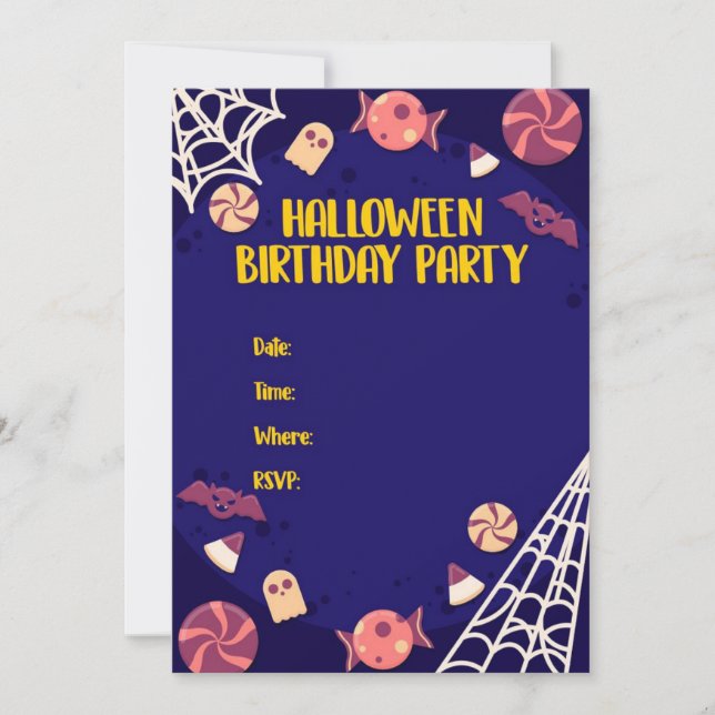 Invitation  Halloween Birthday Party (Front)