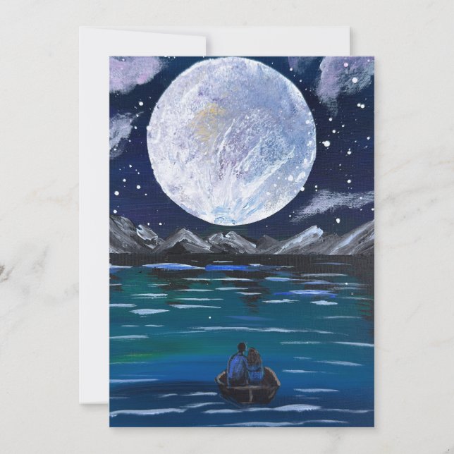 Invitation-Handmade artwork- Moonlit Love Invitation (Front)