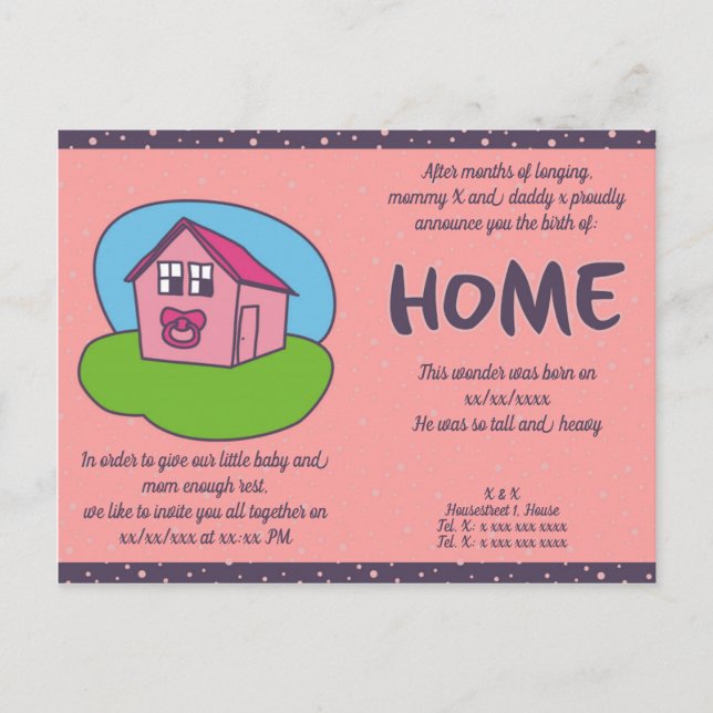 Invitation - housewarming postcard (Front)