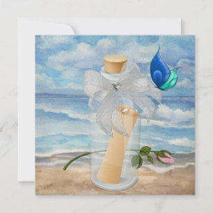 "Invitation in a Bottle" - Beach Invitation - SRF