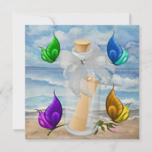"Invitation in a Bottle" - Beach Invitation - SRF