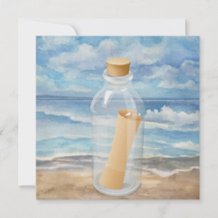 "Invitation in a Bottle" - Beach Invitation - SRF