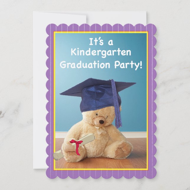 Invitation Kindergarten Graduation Party, Teddy Be (Front)