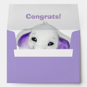 Invitation lavender  & white envelope