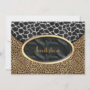 Invitation Leopard Black White Cow Purse