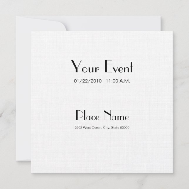 Invitation Linen Paper/ White Colour 5.25 x 5.25 (Front)