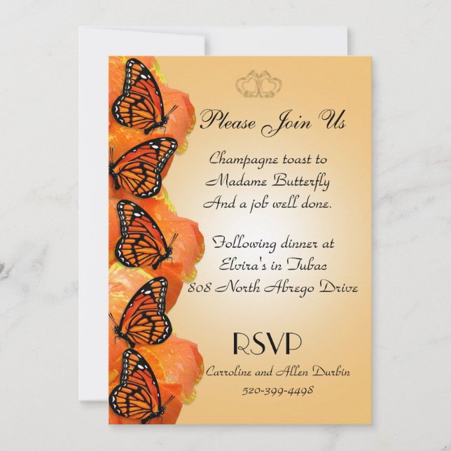 Invitation Monarch Butterflies (Front)