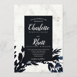 INVITATION 'Moody Florals, half page motif'