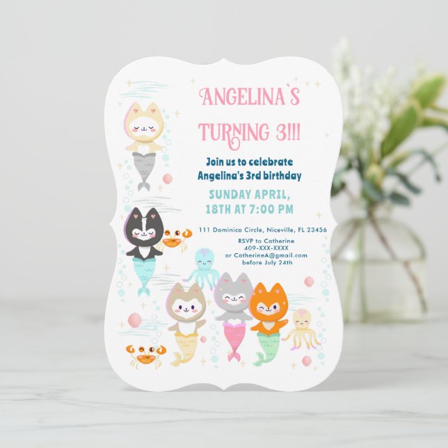 Invitation nautical themed birthday. (Standing Front)