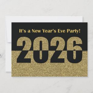 Invitation New Year’s Eve Party 2025 Gold Glitter