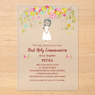 Invitation on acrylic PETRA First Communion