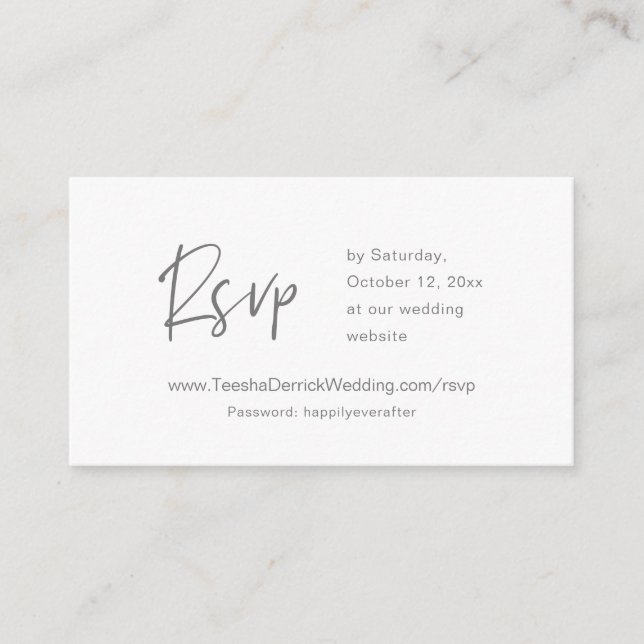 Invitation online RSVP, Wedding Website, Dark Grey (Front)