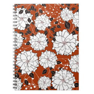 Invitation or wedding card with abstract floral ba notebook