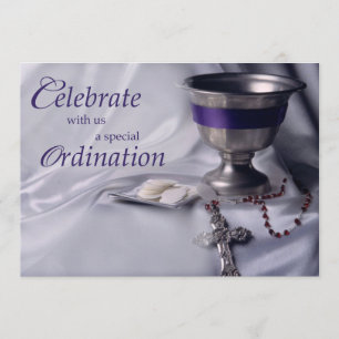 Invitation Ordination Chalice, Host, Rosary