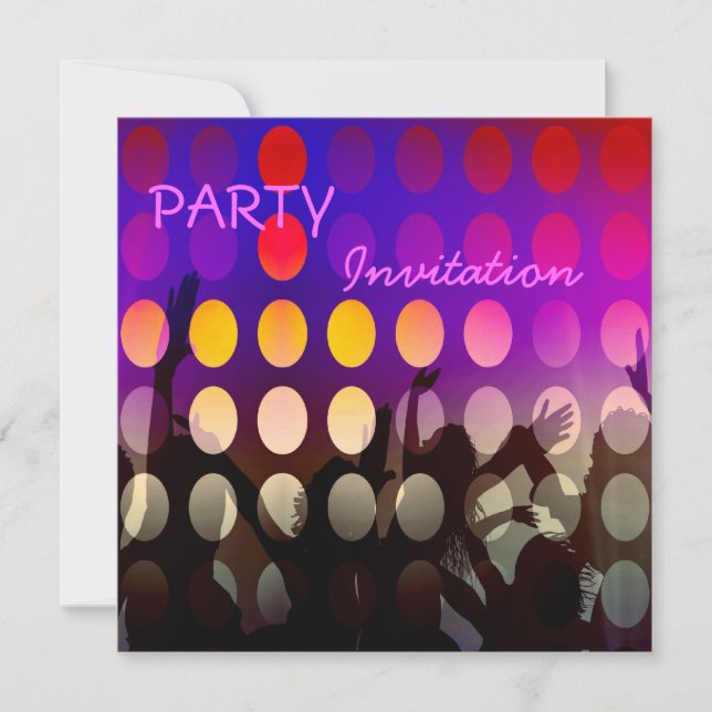 Invitation Party pink Rave (Front)