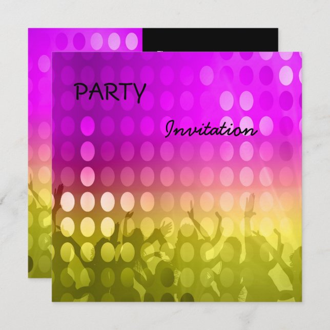 Invitation Party pink Rave (Front/Back)