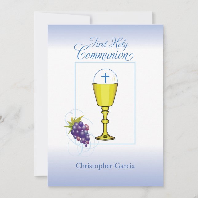 Invitation Personalise Name Boy First Communion Ch (Front)