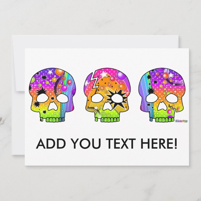 Invitation - POP ART SKULLS (Front)