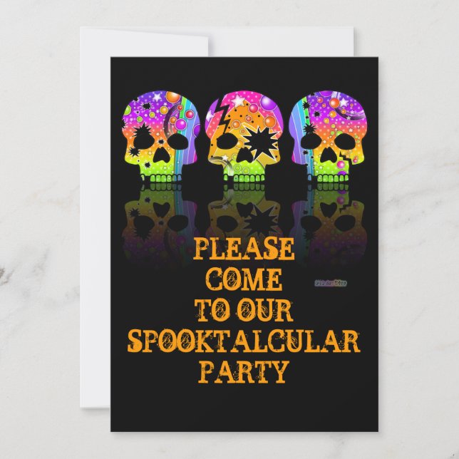 Invitation - POP ART SKULLS (Front)