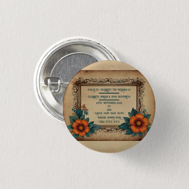 Invitation Postcard 3 Cm Round Badge (Front & Back)