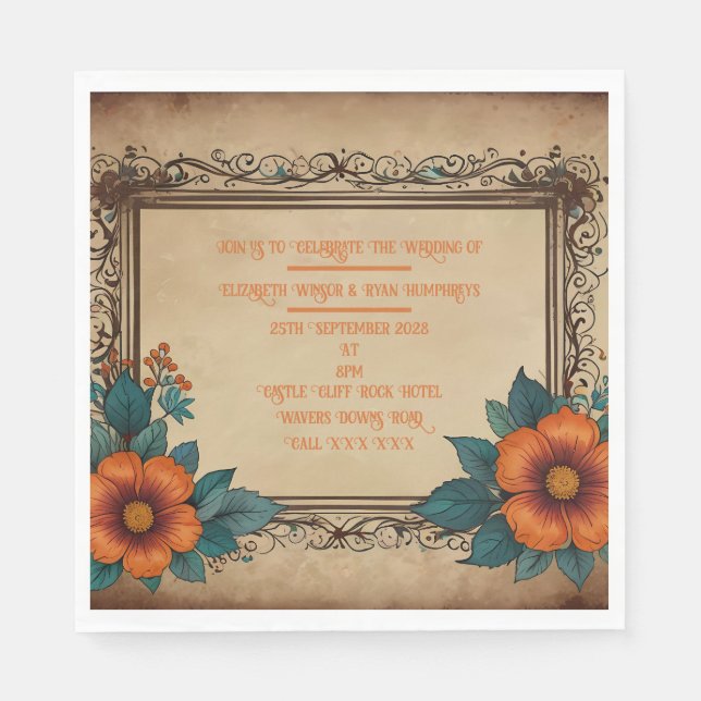 Invitation Postcard Napkin (Front)