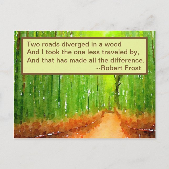 Invitation Postcard - Robert Frost Roads Quote (Front)