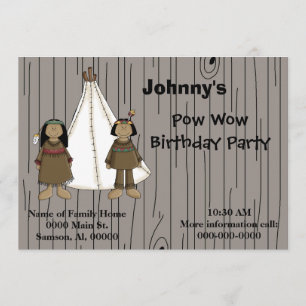 Invitation-Pow Wow Birthday Party Invitation
