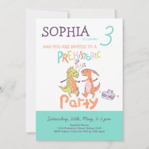 Invitation Prehistoric Party Dinos