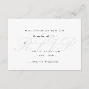 Invitation RSVP Card   Basic (RSVP)-white