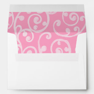 Invitation Scroll Pattern Envelope Pink
