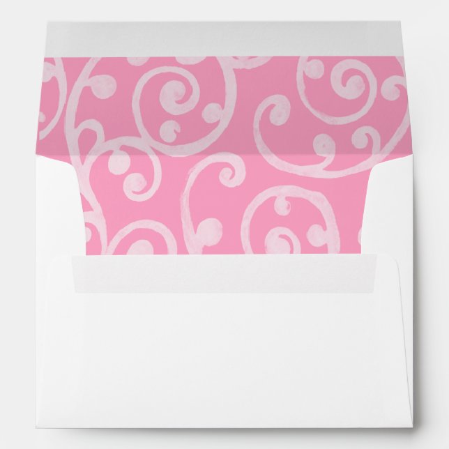 Invitation Scroll Pattern Envelope Pink (Back (Bottom))