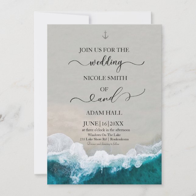 Invitation Sea/Wave Wedding (Front)
