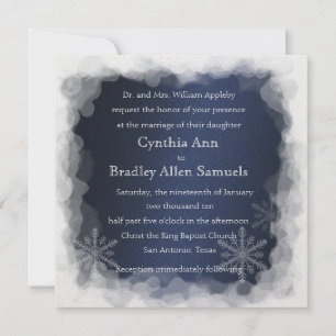 Invitation Square Icy Frame of Snow