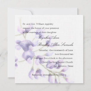 Invitation Square Purple Wisteria