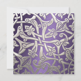Invitation Square Silver Celtic Pattern