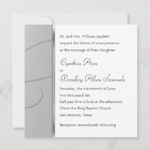Invitation Square Silver Crystal Snowflake