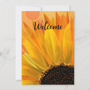 Invitation sunflower card with Customisable text