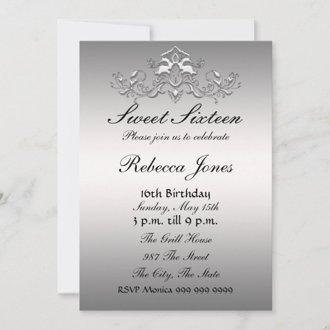 Invitation Sweet sixteen 16 (Front)