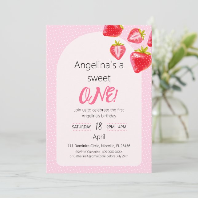 Invitation Sweet Strawberry (Standing Front)
