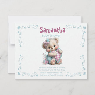 Invitation Teddy Bear Baby Shower