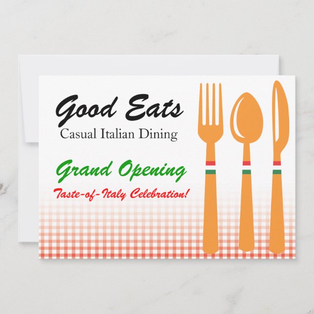 Invitation Template Casual Dining Italian (Front)
