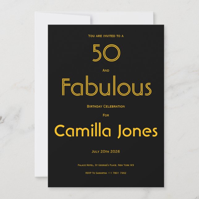 Invitation to a 50th Birthday Party (Front)