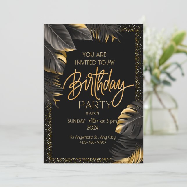 Invitation to a birthday party  (Standing Front)