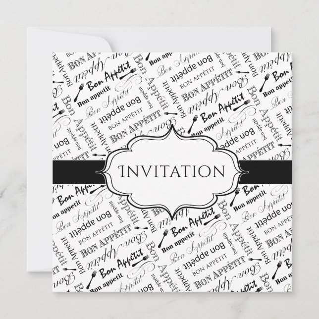 Invitation to a Dinner Party Bon Appetit French (Front)