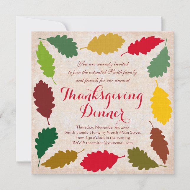 Invitation to a Traditional Thanksgiving Dinner (Front)